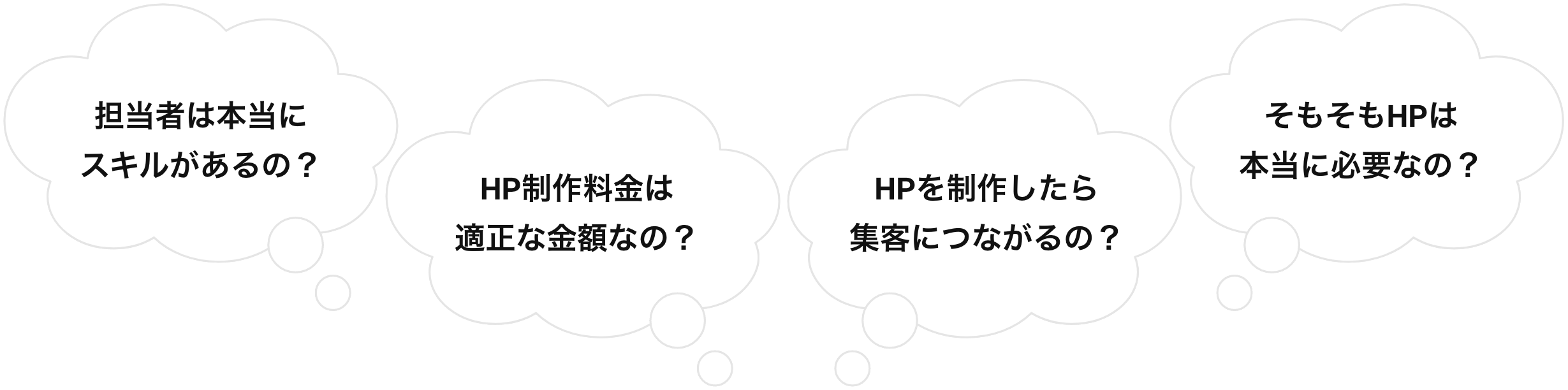 担当者は本当にスキルがあるの?HP制作料金は適正な金額なの?HPを制作したら集客につながるの?そもそもHPは本当に必要なの?